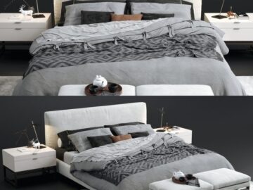 آبجکت سه بعدی تخت خواب