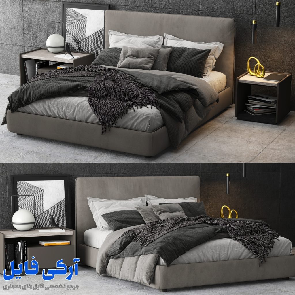آبجکت سه بعدی تخت خواب
