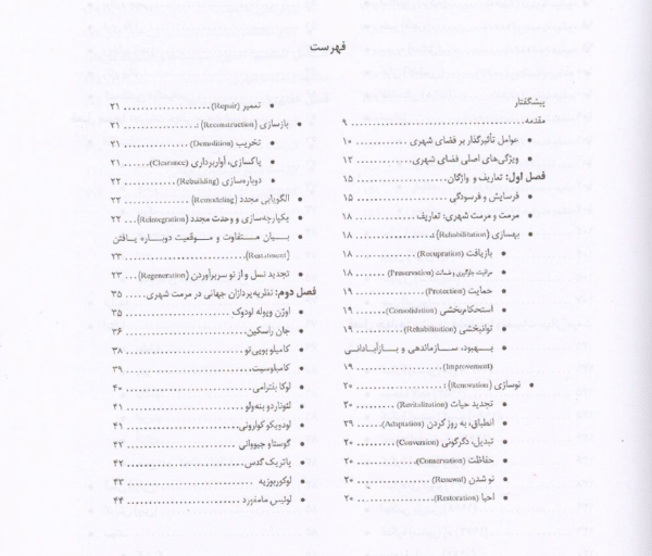 فهرست کتاب مرمت شهری - 1