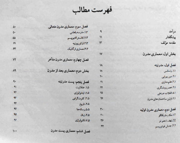 فهرست کتاب معماری معاصر غرب (1)