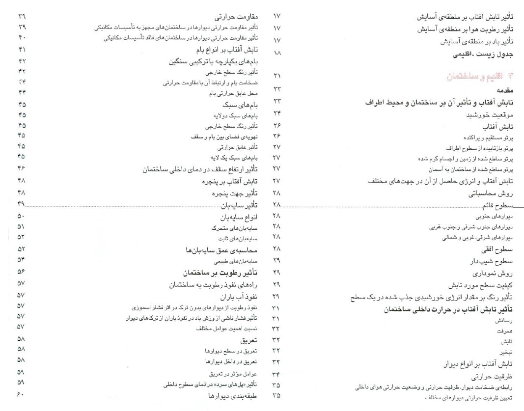 فهرست اقلیم و معماری
